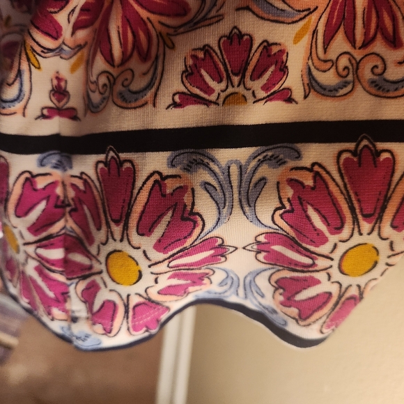 Crown & Ivy Pink Floral Long Sleeve Knee Length Shift Dress Womens Size XL - Picture 5 of 5